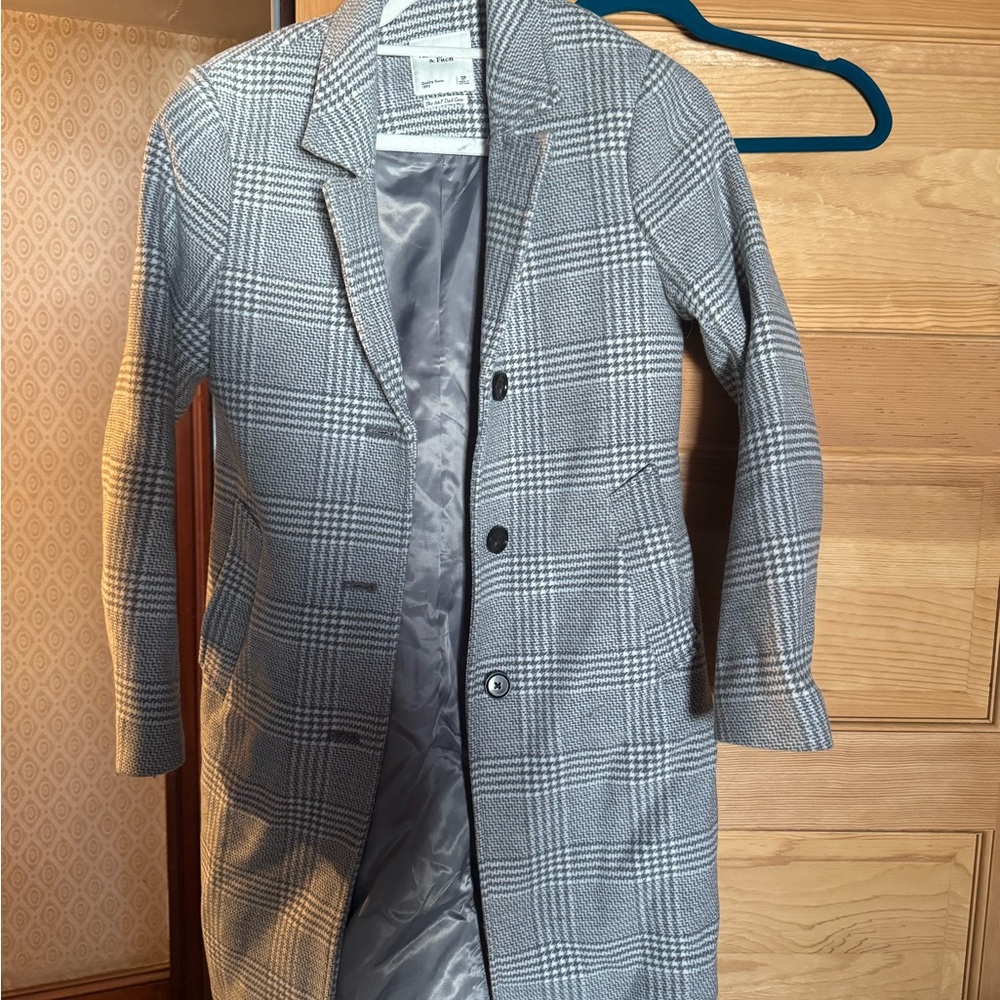 Abercrombie & Fitch Gray Houndstooth Coat